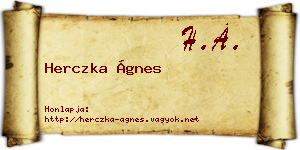 Herczka Ágnes névjegykártya